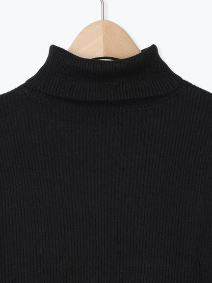 【マシンウォッシャブル】ニットリブタートルネック（オフホワイト/ブラック）｜Samansa Mos2（サマンサ モスモス）通販