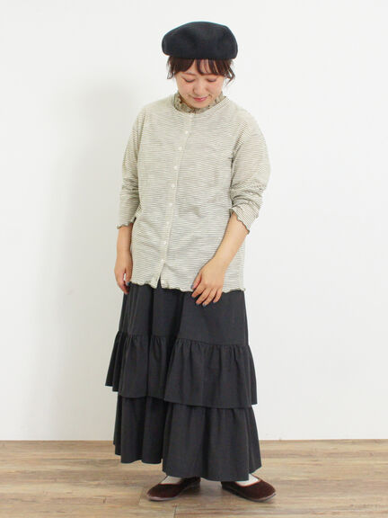 ワンポイント刺繍シアーボーダーカーディガン（レッド/グリーン/ネイビー）｜Samansa Mos2（サマンサ モスモス）通販