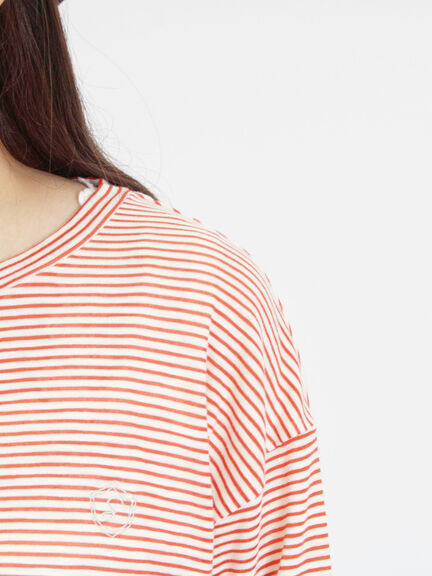 ワンポイント刺繍シアーボーダーカーディガン（レッド/グリーン/ネイビー）｜Samansa Mos2（サマンサ モスモス）通販