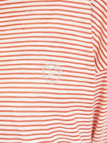 ワンポイント刺繍シアーボーダーカーディガン（レッド/グリーン/ネイビー）｜Samansa Mos2（サマンサ モスモス）通販