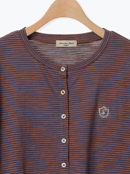 ワンポイント刺繍シアーボーダーカーディガン（レッド/グリーン/ネイビー）｜Samansa Mos2（サマンサ モスモス）通販