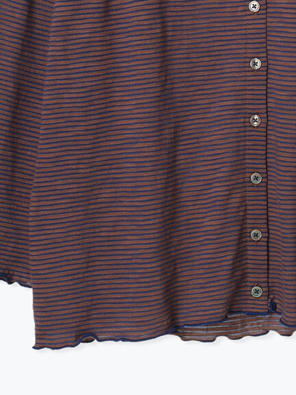 ワンポイント刺繍シアーボーダーカーディガン（レッド/グリーン/ネイビー）｜Samansa Mos2（サマンサ モスモス）通販