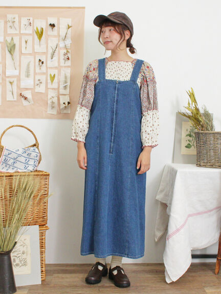 【Sサイズ WEB限定】デニムジップジャンスカ（ベージュ/ブルー/ネイビー）｜Samansa Mos2（サマンサ モスモス）通販