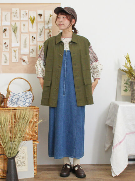 【Sサイズ WEB限定】デニムジップジャンスカ（ベージュ/ブルー/ネイビー）｜Samansa Mos2（サマンサ モスモス）通販