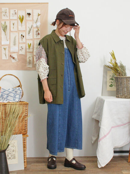 【Sサイズ WEB限定】デニムジップジャンスカ（ベージュ/ブルー/ネイビー）｜Samansa Mos2（サマンサ モスモス）通販