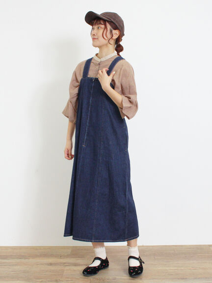 【Sサイズ WEB限定】デニムジップジャンスカ（ベージュ/ブルー/ネイビー）｜Samansa Mos2（サマンサ モスモス）通販