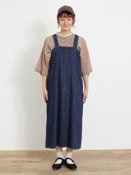 【Sサイズ WEB限定】デニムジップジャンスカ（ベージュ/ブルー/ネイビー）｜Samansa Mos2（サマンサ モスモス）通販