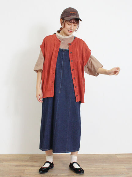 【Sサイズ WEB限定】デニムジップジャンスカ（ベージュ/ブルー/ネイビー）｜Samansa Mos2（サマンサ モスモス）通販