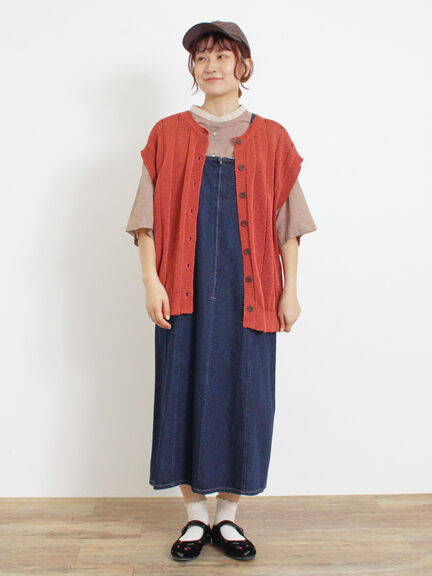 【Sサイズ WEB限定】デニムジップジャンスカ（ベージュ/ブルー/ネイビー）｜Samansa Mos2（サマンサ モスモス）通販