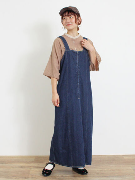 【Sサイズ WEB限定】デニムジップジャンスカ（ベージュ/ブルー/ネイビー）｜Samansa Mos2（サマンサ モスモス）通販