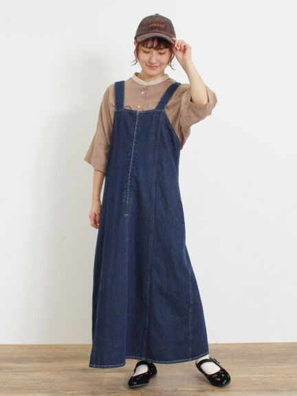 【Sサイズ WEB限定】デニムジップジャンスカ（ベージュ/ブルー/ネイビー）｜Samansa Mos2（サマンサ モスモス）通販