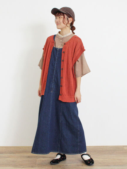 【Sサイズ WEB限定】デニムジップジャンスカ（ベージュ/ブルー/ネイビー）｜Samansa Mos2（サマンサ モスモス）通販