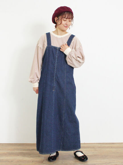 【Sサイズ WEB限定】デニムジップジャンスカ（ベージュ/ブルー/ネイビー）｜Samansa Mos2（サマンサ モスモス）通販