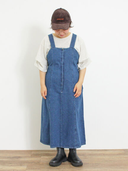 【Sサイズ WEB限定】デニムジップジャンスカ（ベージュ/ブルー/ネイビー）｜Samansa Mos2（サマンサ モスモス）通販