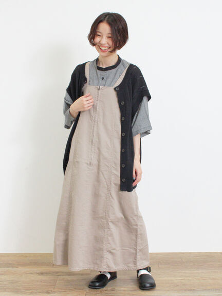 【Sサイズ WEB限定】デニムジップジャンスカ（ベージュ/ブルー/ネイビー）｜Samansa Mos2（サマンサ モスモス）通販