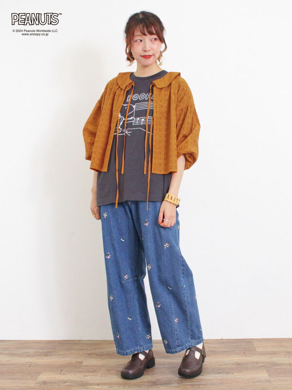 セール】 【S/M/L/XLサイズ】カーブシルエットデニムパンツ（ベージュ