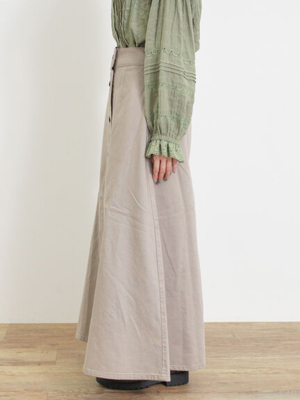 【Sサイズ WEB限定】フロント釦フレアデニムスカート（ベージュ）｜Samansa Mos2（サマンサ モスモス）通販