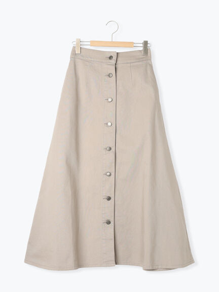 【Sサイズ WEB限定】フロント釦フレアデニムスカート（ベージュ）｜Samansa Mos2（サマンサ モスモス）通販