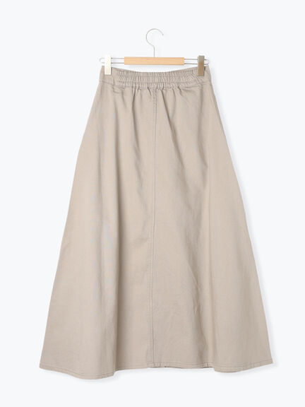 【Sサイズ WEB限定】フロント釦フレアデニムスカート（ベージュ）｜Samansa Mos2（サマンサ モスモス）通販