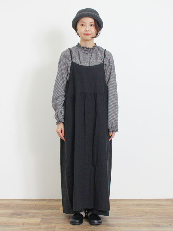 セール】 【Slow linen】柄アソートキャミワンピース（マスタード