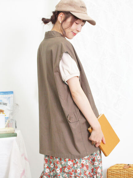 ミリタリーベスト（カーキ）｜Samansa Mos2（サマンサ モスモス）通販