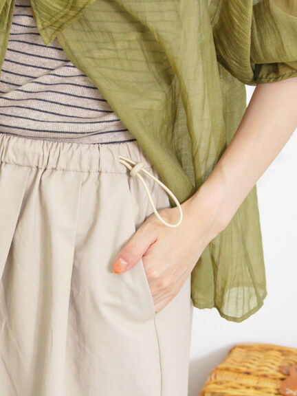 ドローコードデザインワイドパンツ（ベージュ）｜Samansa Mos2（サマンサ モスモス）通販