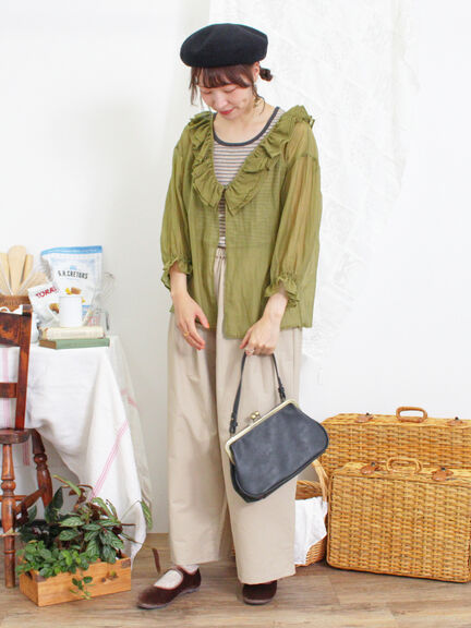 ドローコードデザインワイドパンツ（ベージュ）｜Samansa Mos2（サマンサ モスモス）通販