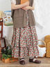 柄アソート裾重ねスカート（ベージュ/オレンジ）｜Samansa Mos2（サマンサ モスモス）通販