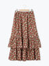 柄アソート裾重ねスカート（ベージュ/オレンジ）｜Samansa Mos2（サマンサ モスモス）通販