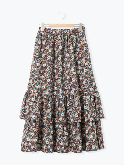 柄アソート裾重ねスカート（ベージュ/オレンジ）｜Samansa Mos2（サマンサ モスモス）通販