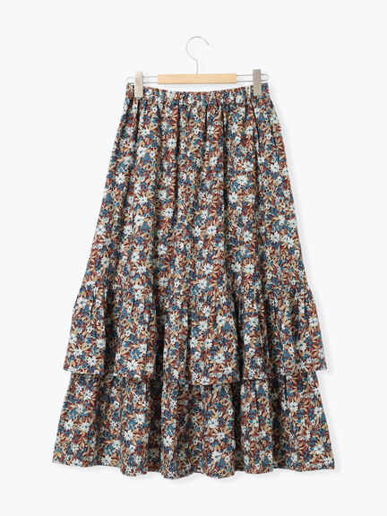 柄アソート裾重ねスカート（ベージュ/オレンジ）｜Samansa Mos2（サマンサ モスモス）通販