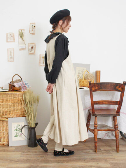 【Slow linen】柄アソートフリルブラウス（マスタード）｜Samansa Mos2（サマンサ モスモス）通販