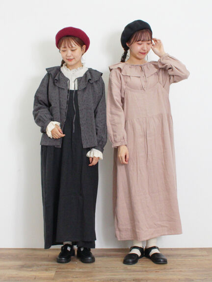 【Slow linen】柄アソートフリルブラウス（マスタード）｜Samansa Mos2（サマンサ モスモス）通販