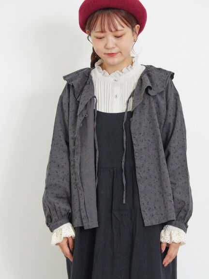 【Slow linen】柄アソートフリルブラウス（マスタード）｜Samansa Mos2（サマンサ モスモス）通販