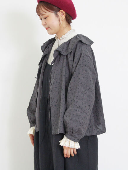 【Slow linen】柄アソートフリルブラウス（マスタード）｜Samansa Mos2（サマンサ モスモス）通販