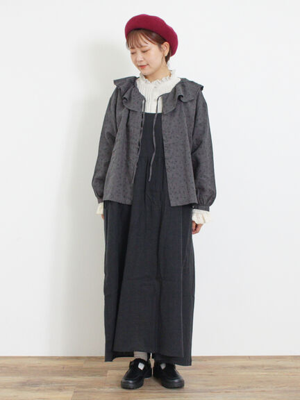 【Slow linen】柄アソートフリルブラウス（マスタード）｜Samansa Mos2（サマンサ モスモス）通販