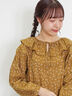 【Slow linen】柄アソートフリルブラウス（マスタード）｜Samansa Mos2（サマンサ モスモス）通販