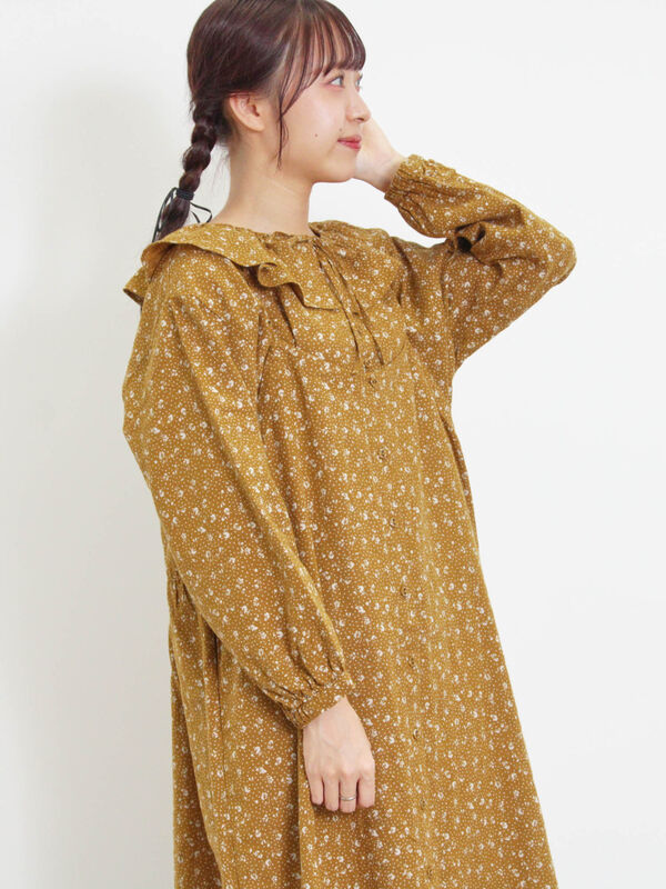 セール】 【Slow linen】柄アソートフリルブラウス（グレー/ブラック/ピンク/ベージュ/マスタード/トップス/シャツ・ブラウス）| SM2（サマンサ  モスモス）公式通販