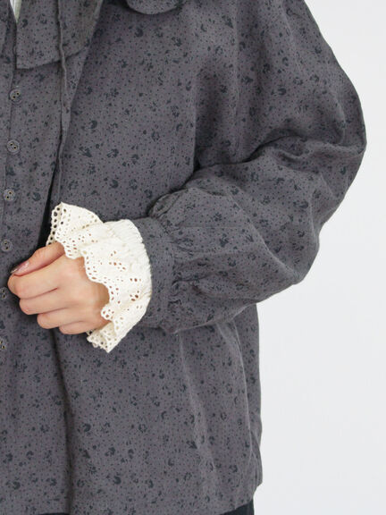 【Slow linen】柄アソートフリルブラウス（マスタード）｜Samansa Mos2（サマンサ モスモス）通販