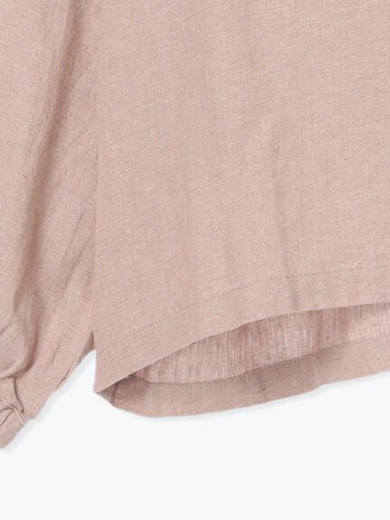 【Slow linen】柄アソートフリルブラウス（マスタード）｜Samansa Mos2（サマンサ モスモス）通販