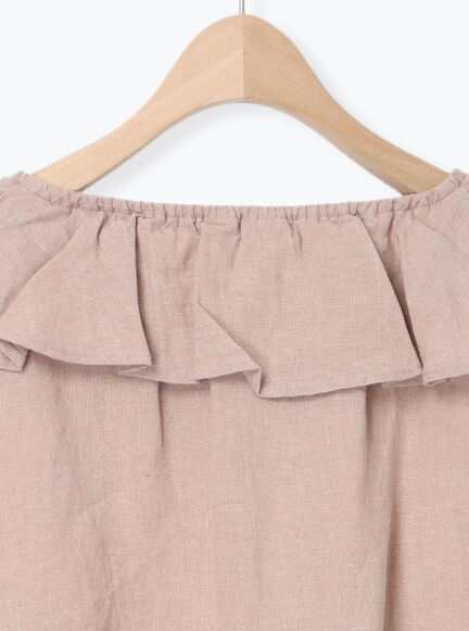 【Slow linen】柄アソートフリルブラウス（マスタード）｜Samansa Mos2（サマンサ モスモス）通販