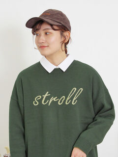 セール】 ロゴ刺繍ニット（チャコールグレー/マスタード