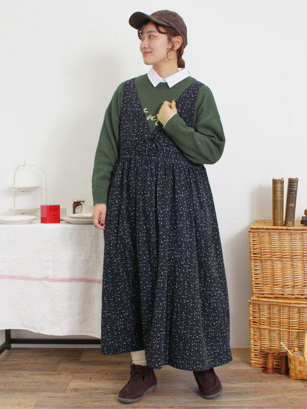 セール】 ロゴ刺繍ニット（チャコールグレー/マスタード