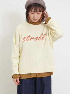 セール】 ロゴ刺繍ニット（チャコールグレー/マスタード