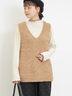 ファンシーヤーンVネックベスト（ベージュ/キナリ）｜Samansa Mos2（サマンサ モスモス）通販