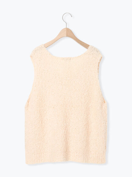 ファンシーヤーンVネックベスト（ベージュ/キナリ）｜Samansa Mos2（サマンサ モスモス）通販