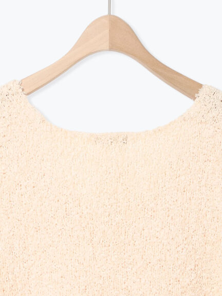 ファンシーヤーンVネックベスト（ベージュ/キナリ）｜Samansa Mos2（サマンサ モスモス）通販