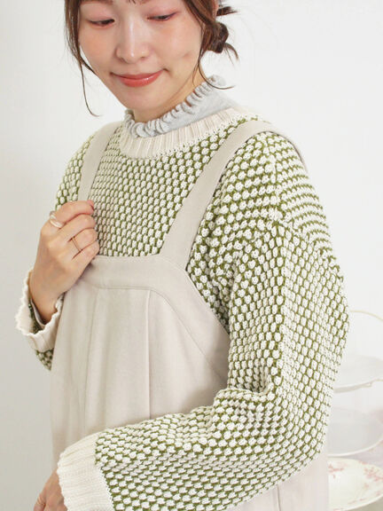 ラーベン編み前後2WAYニット（グリーン）｜Samansa Mos2（サマンサ モスモス）通販