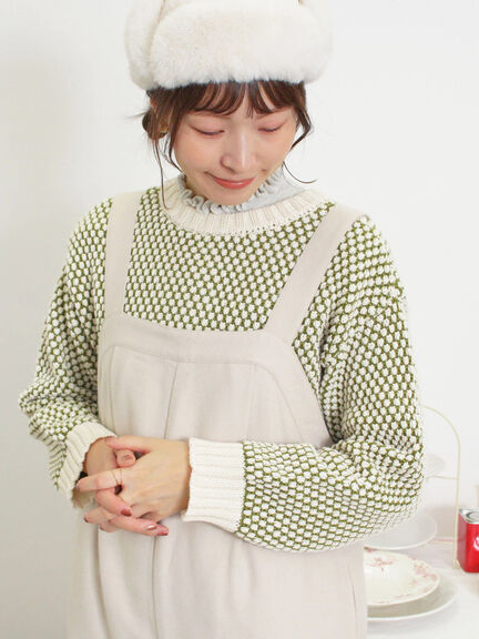 ラーベン編み前後2WAYニット（グリーン）｜Samansa Mos2（サマンサ モスモス）通販