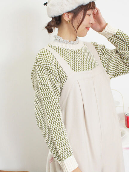 ラーベン編み前後2WAYニット（グリーン）｜Samansa Mos2（サマンサ モスモス）通販